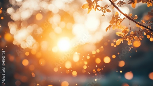 Wallpaper Mural Autumn Enchantment: Golden Leaves and Sparkling Sunlight Torontodigital.ca