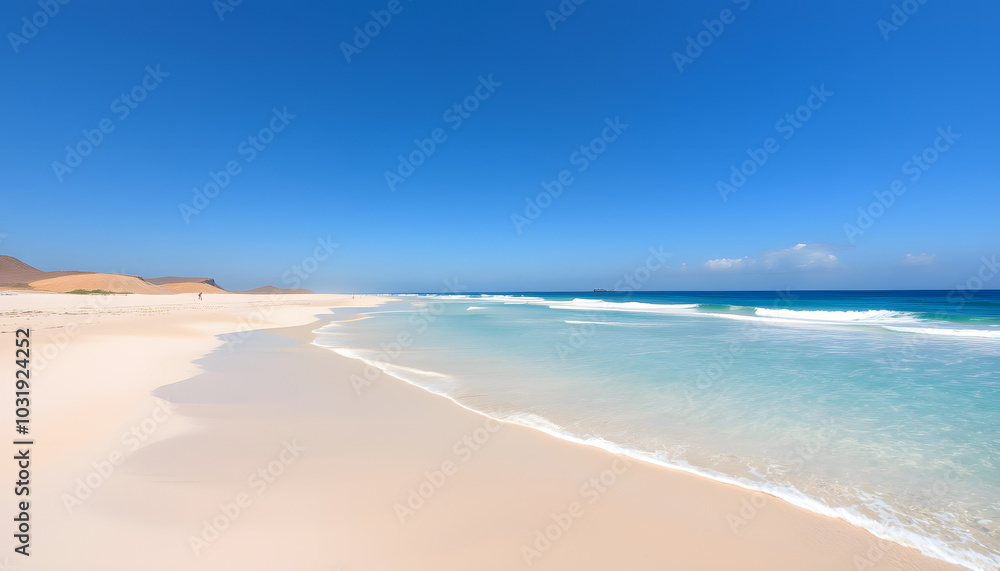 beach and ocean, Praia de Chaves, Boa Vista, Cape Verde isolated with white highlights, png beach and ocean, Praia de Chaves, Boa Vista, Cape Verde isolated with white highlights, png