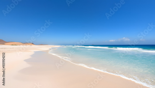 beach and ocean, Praia de Chaves, Boa Vista, Cape Verde isolated with white highlights, png