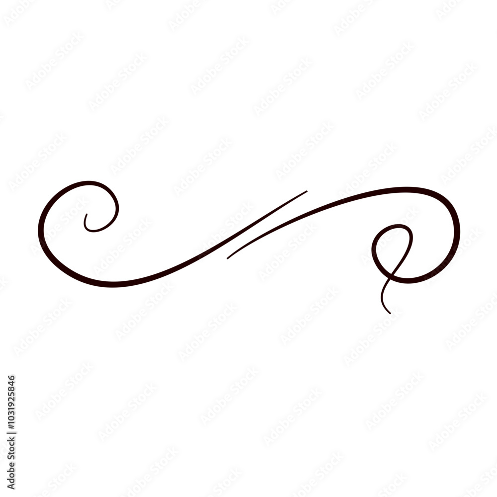 Line flourish swirl vector calligraphy ornament element Line flourish swirl vector calligraphy ornament element