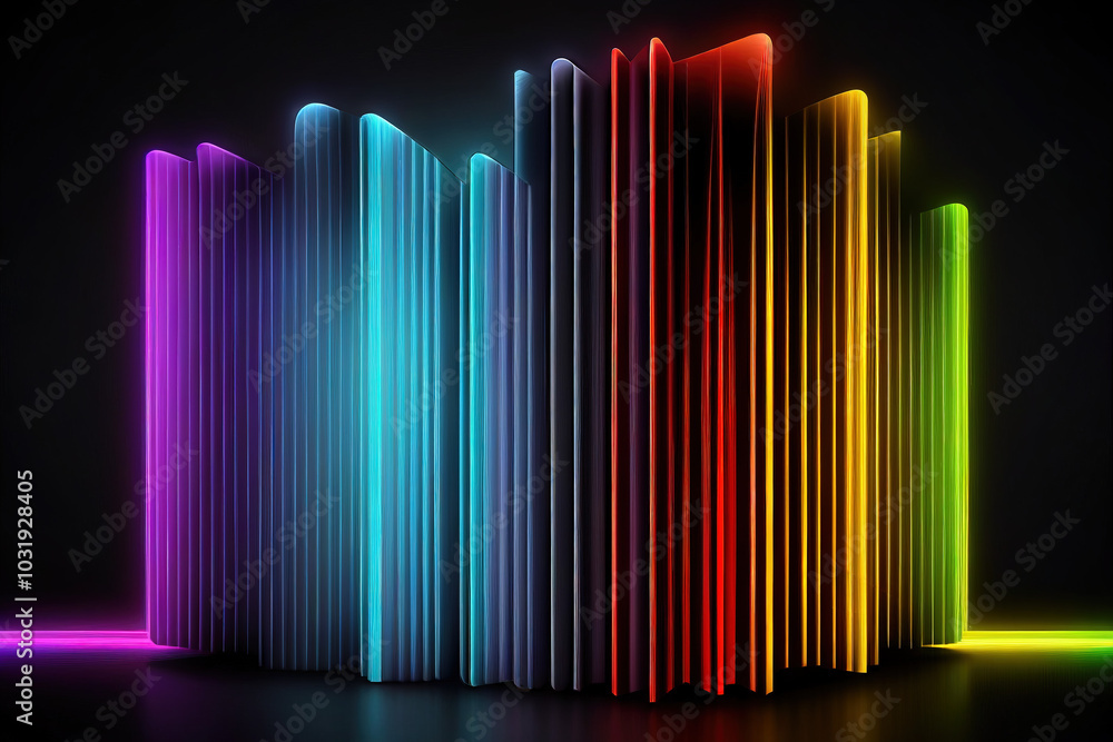 Fototapeta premium abstract background of lines with neon lights