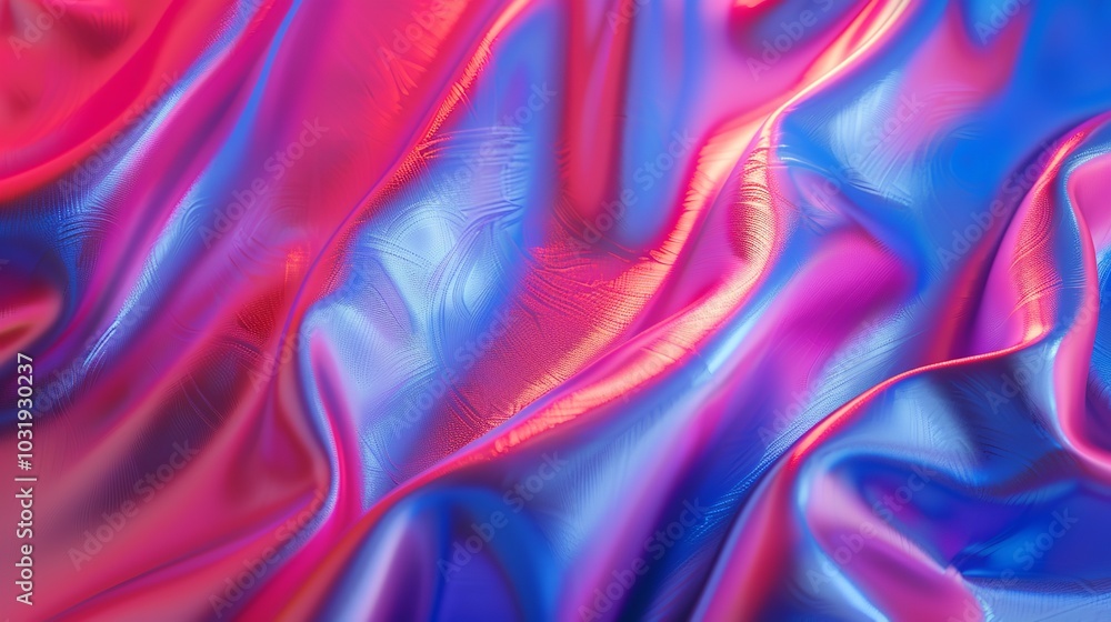 Flowing 3d neon colored leather fabric abstract Flowing 3d neon colored leather fabric abstract