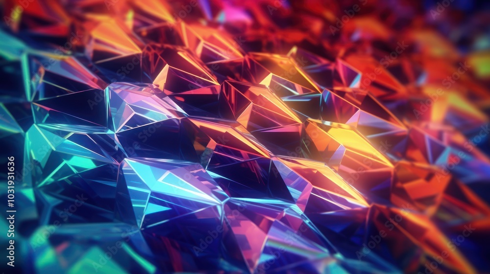 Abstract Geometric Shapes with Rainbow Hues Abstract Geometric Shapes with Rainbow Hues