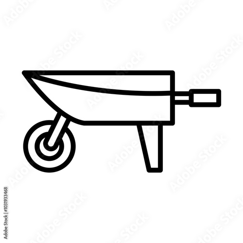 Wheelbarrow line icon