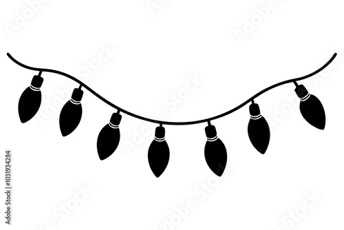 Christmas light garlands | isolated vector silhouette illustration on white background