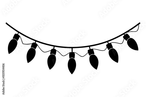 Christmas light garlands | isolated vector silhouette illustration on white background