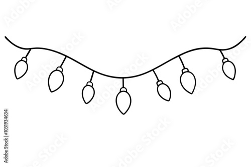 Christmas light garlands | isolated vector silhouette illustration on white background