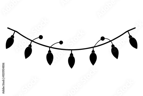 Christmas light garlands | isolated vector silhouette illustration on white background