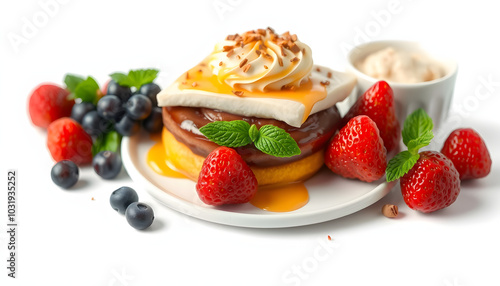 Healthy food dessert concept isolated with white highlights, png