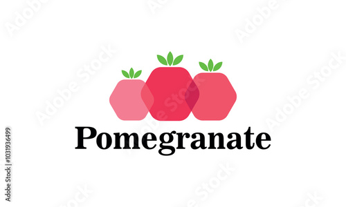Pomegranate logo design. 3 Pomegranate  vector fruits logo design