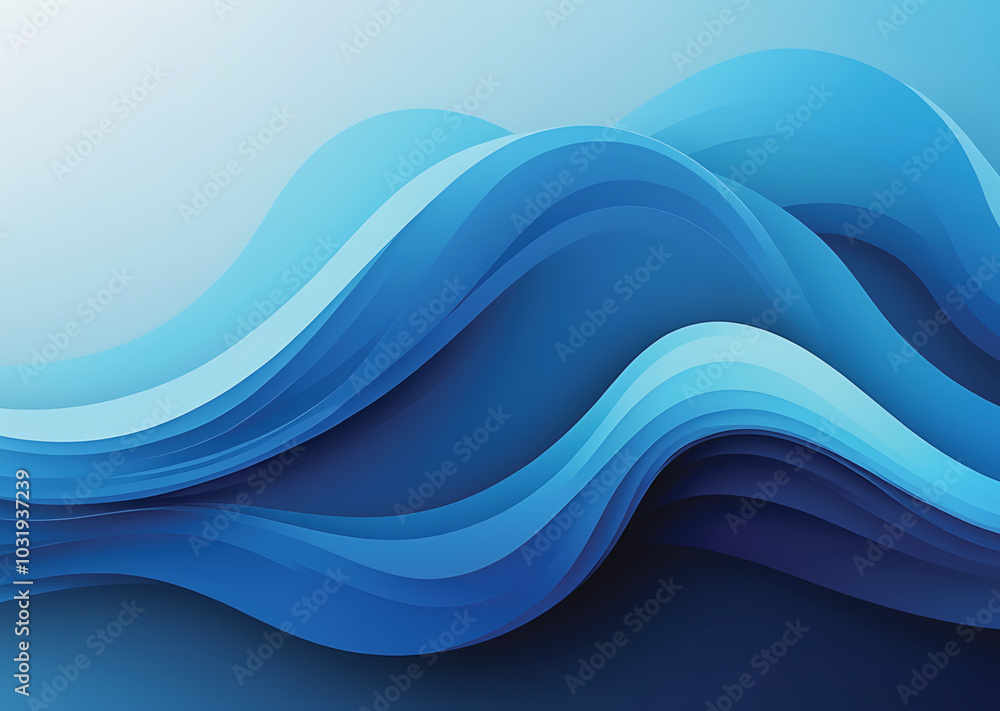 Fototapeta premium Fondo abstracto olas del mar azul, abstract background of sea waves with blue tones