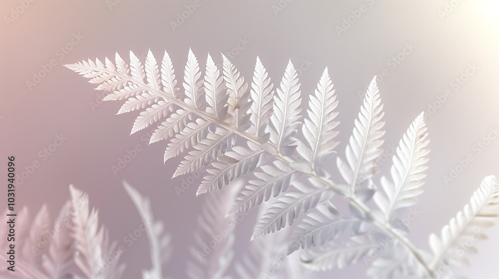 An isolated, intricate fern leaf against a soft, forest gradient. An isolated, intricate fern leaf against a soft, forest gradient.