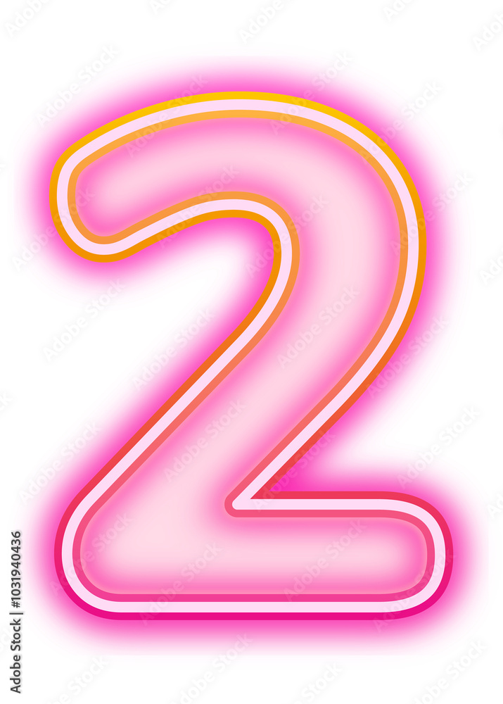PNG number 2 pink neon design, transparent background PNG number 2 pink neon design, transparent background