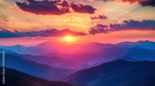 Sunset over the Mountains