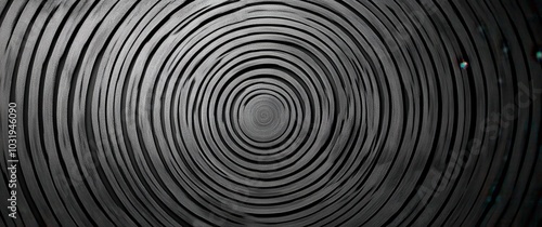 A black and white image of a circle with a ripple effect. The circle is surrounded by a dark background