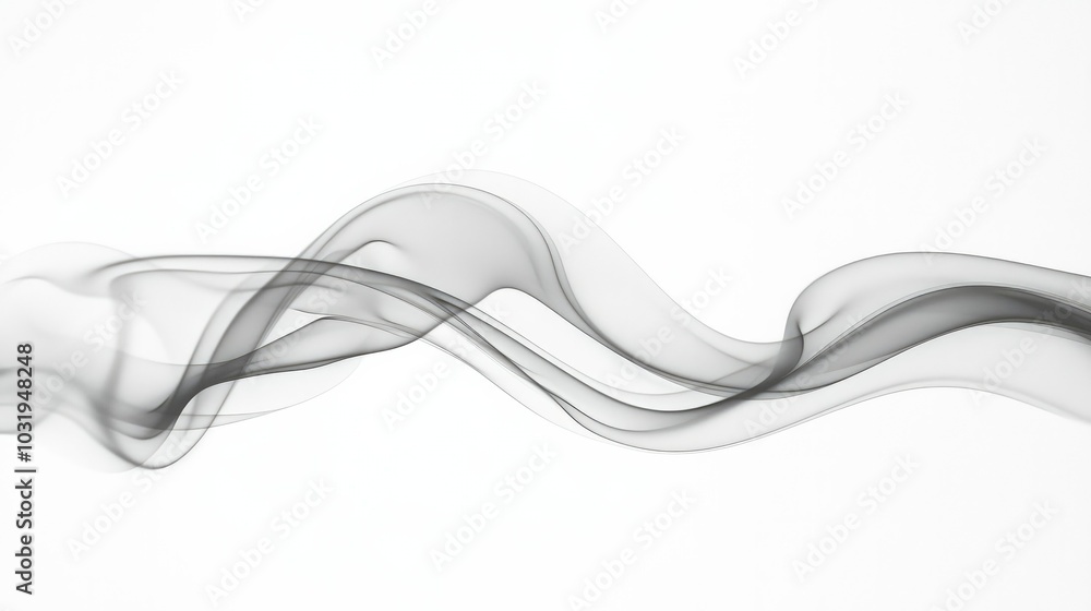 Thin, elegant lines of smoke captured mid-rise on a white background, ideal for creating a modern and minimalist look in posters or online banners. Thin, elegant lines of smoke captured mid-rise on a white background, ideal for creating a modern and minimalist look in posters or online banners.