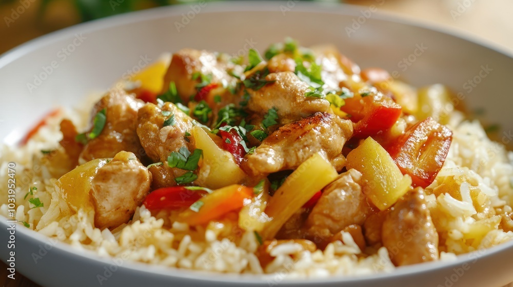 Sweet and Sour Chicken with Rice Sweet and Sour Chicken with Rice