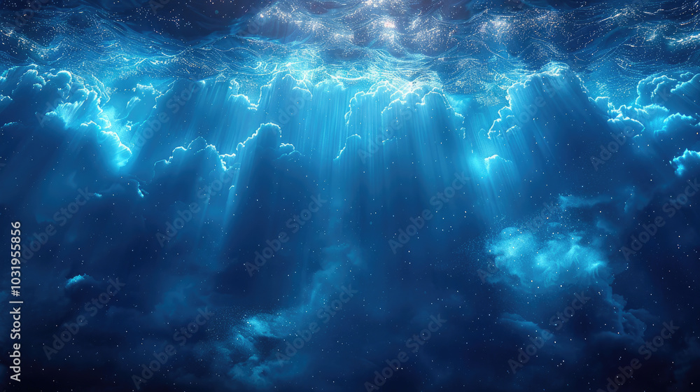 Light blue ray dark blue background Light blue ray dark blue background