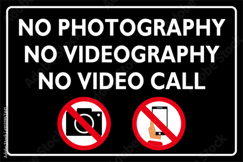 No Photography Name Plate