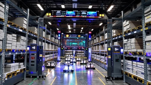 Inside a warehouse with auto cars