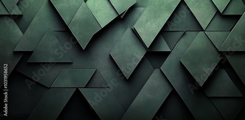 Geometric green pattern with varying triangular shapes on a textured surface