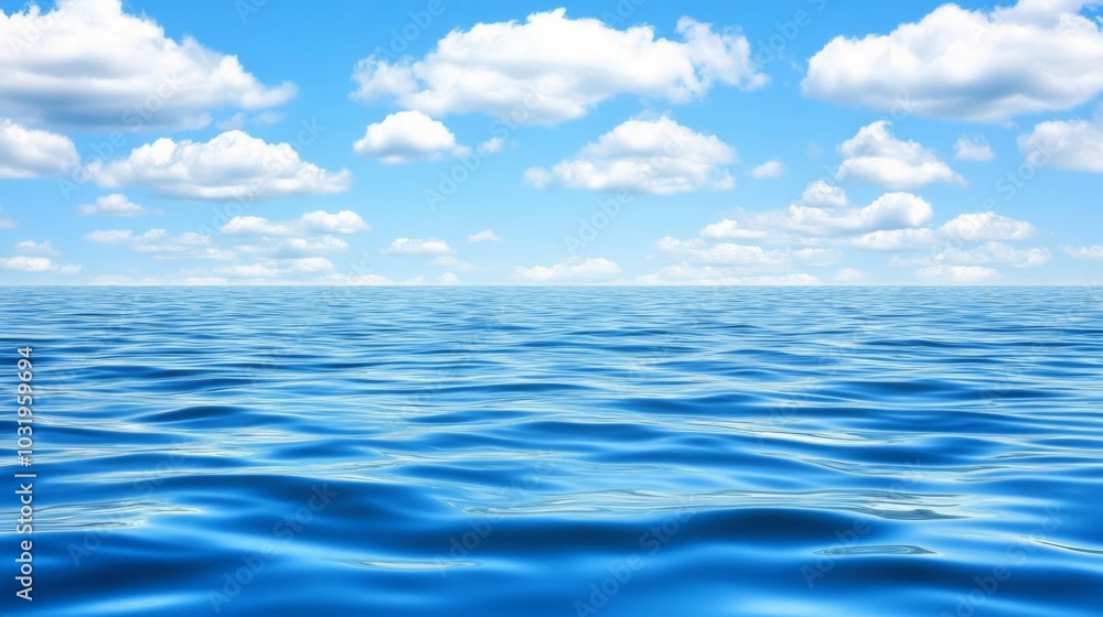 Fototapeta premium Serene Seascape: Vast Ocean Under Picturesque Skies