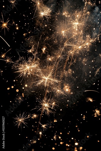Colorful fireworks illuminate the night sky during a festive celebration in s...