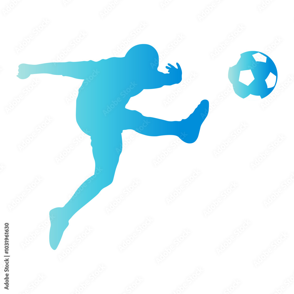 Soccer Player Silhouette with Gradient Color Design. Isolated Vector Illustration. Soccer Player Silhouette with Gradient Color Design. Isolated Vector Illustration.