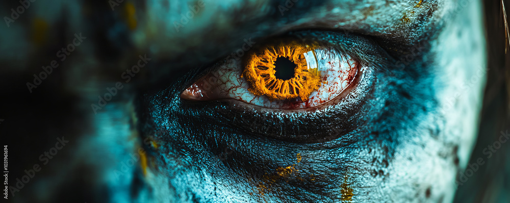 close up of a zombie eye. Halloween creepy eyeball background close up of a zombie eye. Halloween creepy eyeball background