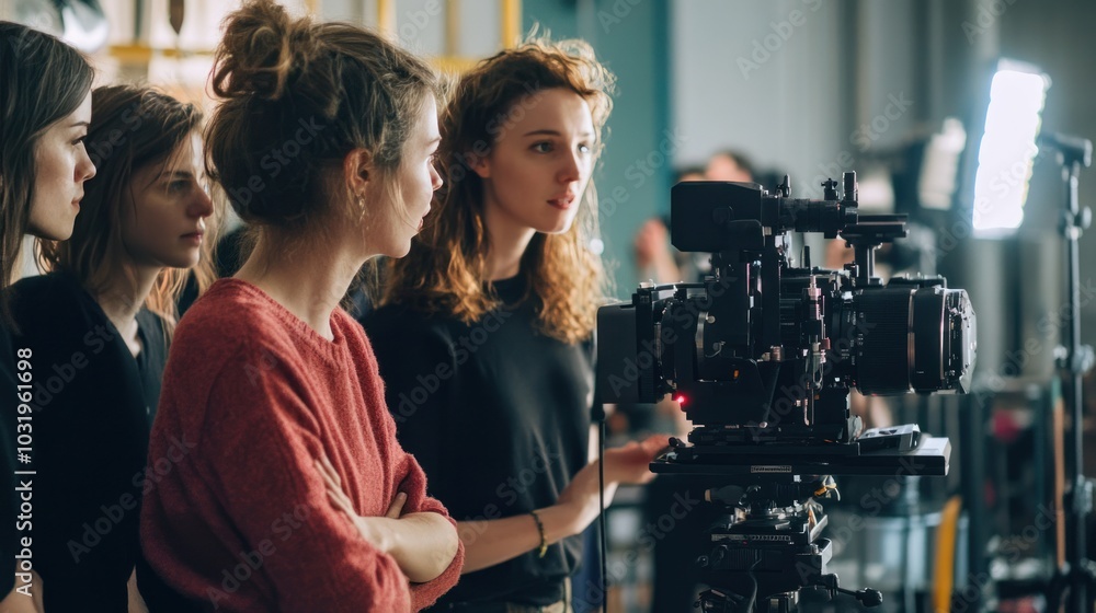 Women in creative industries leading design projects, directing films, or managing large-scale art initiatives with passion and vision Women in creative industries leading design projects, directing films, or managing large-scale art initiatives with passion and vision