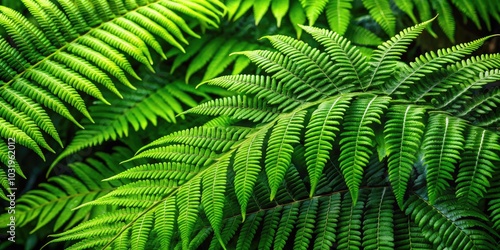 Lush Green Fern Leaves Collection from Tropical Rainforest Isolated on White Background - Ideal for Nature, Botany, and Tropical Decor Imagery