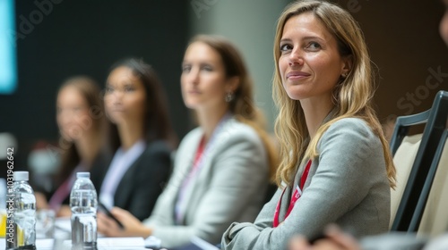 Wallpaper Mural Women in leadership positions at a global conference, discussing the challenges and opportunities for women in the corporate world Torontodigital.ca