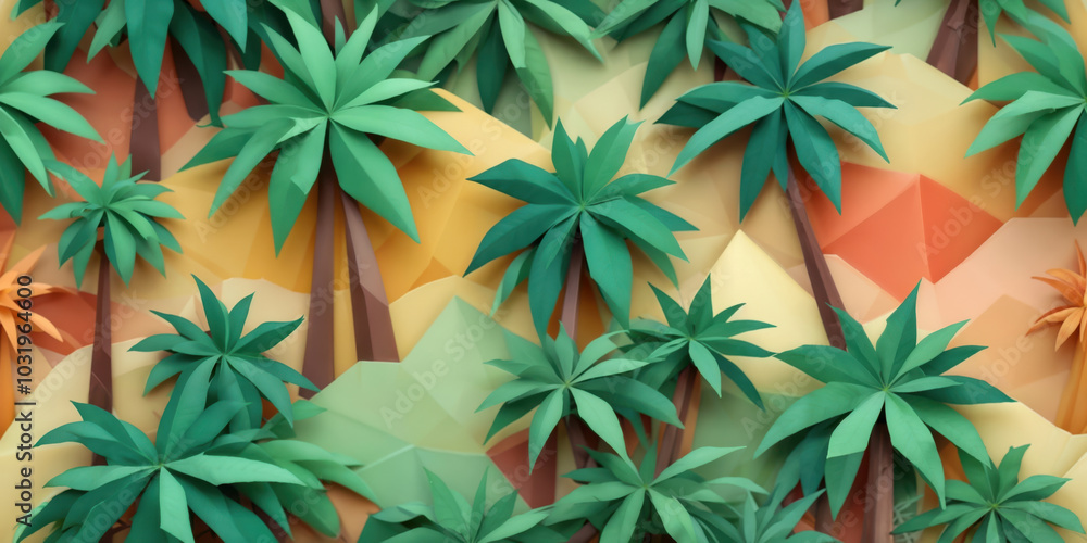 Vibrant Paper Palms Tropical Background - palm leaves3 Vibrant Paper Palms Tropical Background - palm leaves3