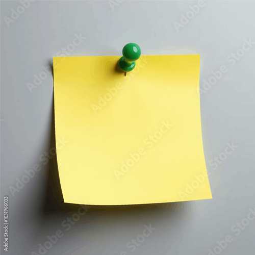 Blank Yellow Sticky Note on Gray Background