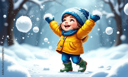 Child in Snowy Joy