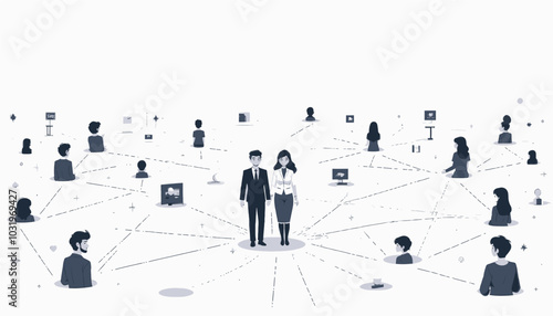 Connected People in a Network 
