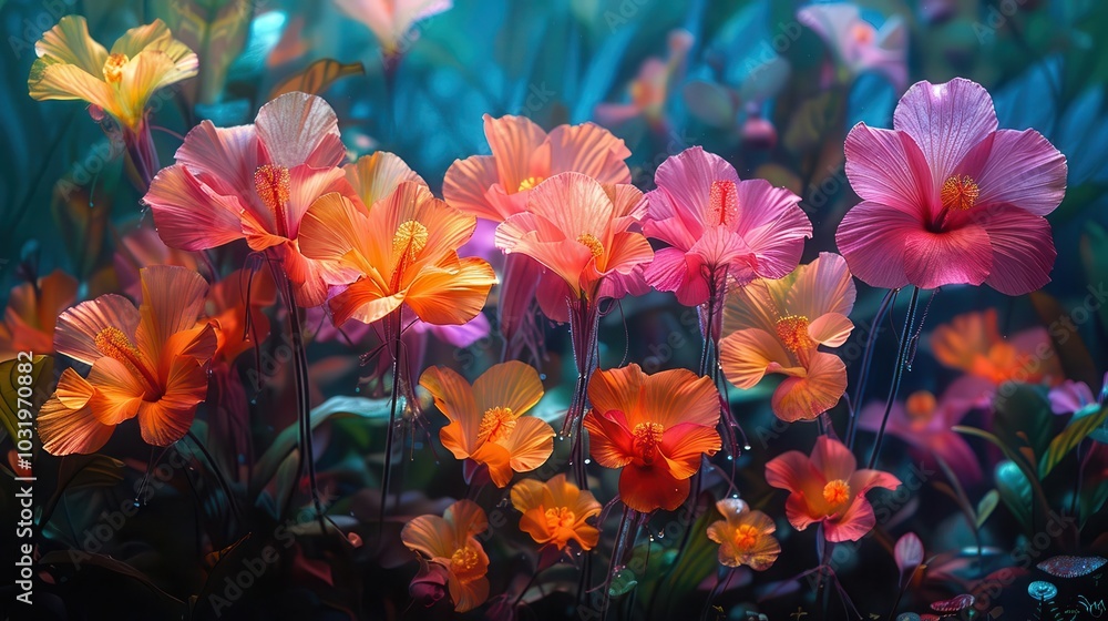 Fototapeta premium Wildlife Habitat, vibrant colors, natural habitat, dynamic scenes, inviting