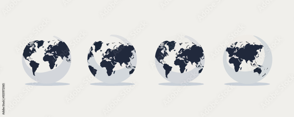 Obraz premium Four World Globes