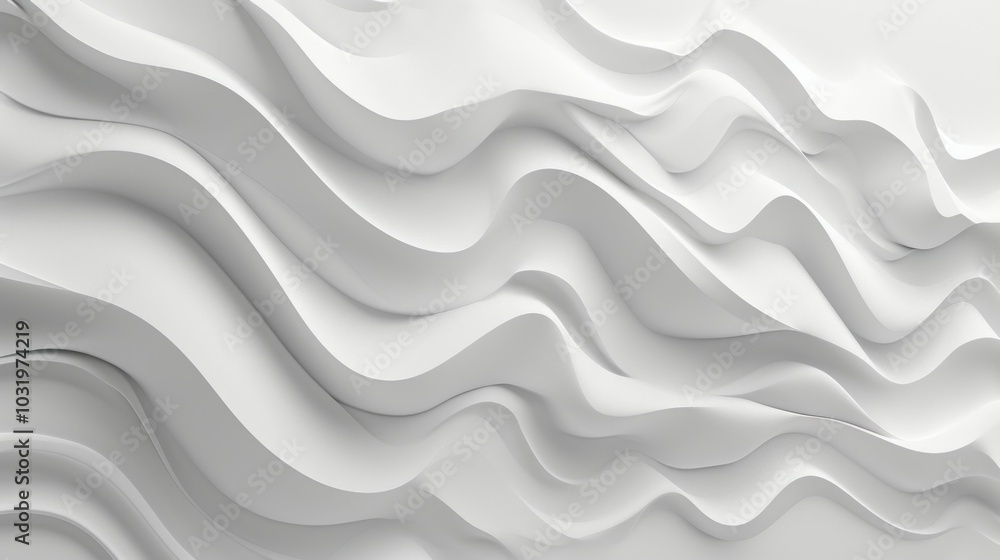 Stunning 3D rendering of a white wave on a white background Stunning 3D rendering of a white wave on a white background