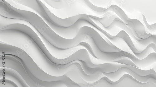 Stunning 3D rendering of a white wave on a white background