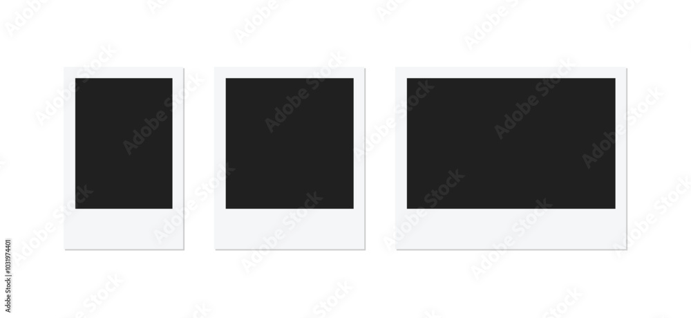 Photo frame realistic three empty mockup with different size Photo frame realistic three empty mockup with different size