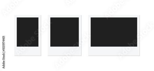 Photo frame realistic three empty mockup with different size