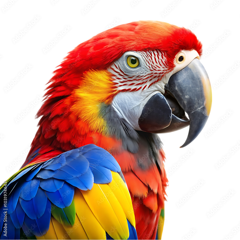 Obraz premium Closeup shot of a macaw parrot with colorful feathers