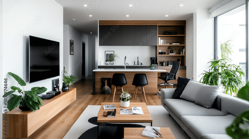 Fototapeta premium Modern living room with stylish furniture