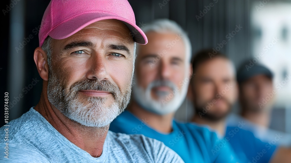 Group of Men Gathering for a Community Event Aimed at Raising Awareness and Supporting Cancer Prevention Efforts Group of Men Gathering for a Community Event Aimed at Raising Awareness and Supporting Cancer Prevention Efforts