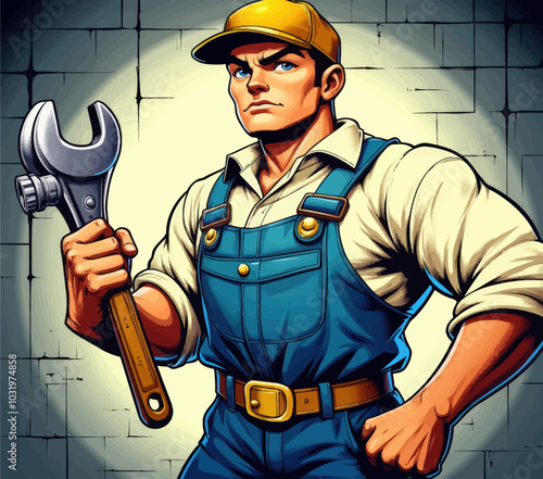 Mechanic Holding Wrench 
