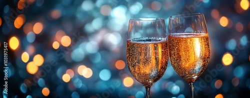 Celebrating with sparkling drinks in elegant glasses during a festive evening...