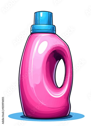 Pink Plastic Bottle with Blue Cap 
