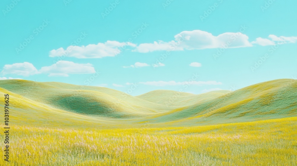 Obraz premium Vast and Vibrant Meadow: A Serene Landscape