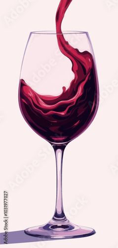 Red Wine Pouring into Glass  
